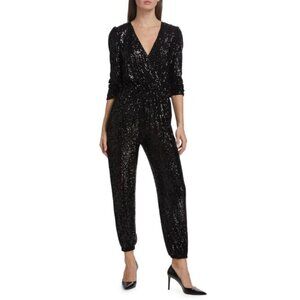 NWT Generation Love Meadow Black Sequin Jumpsuit Sz M $395 [jb]